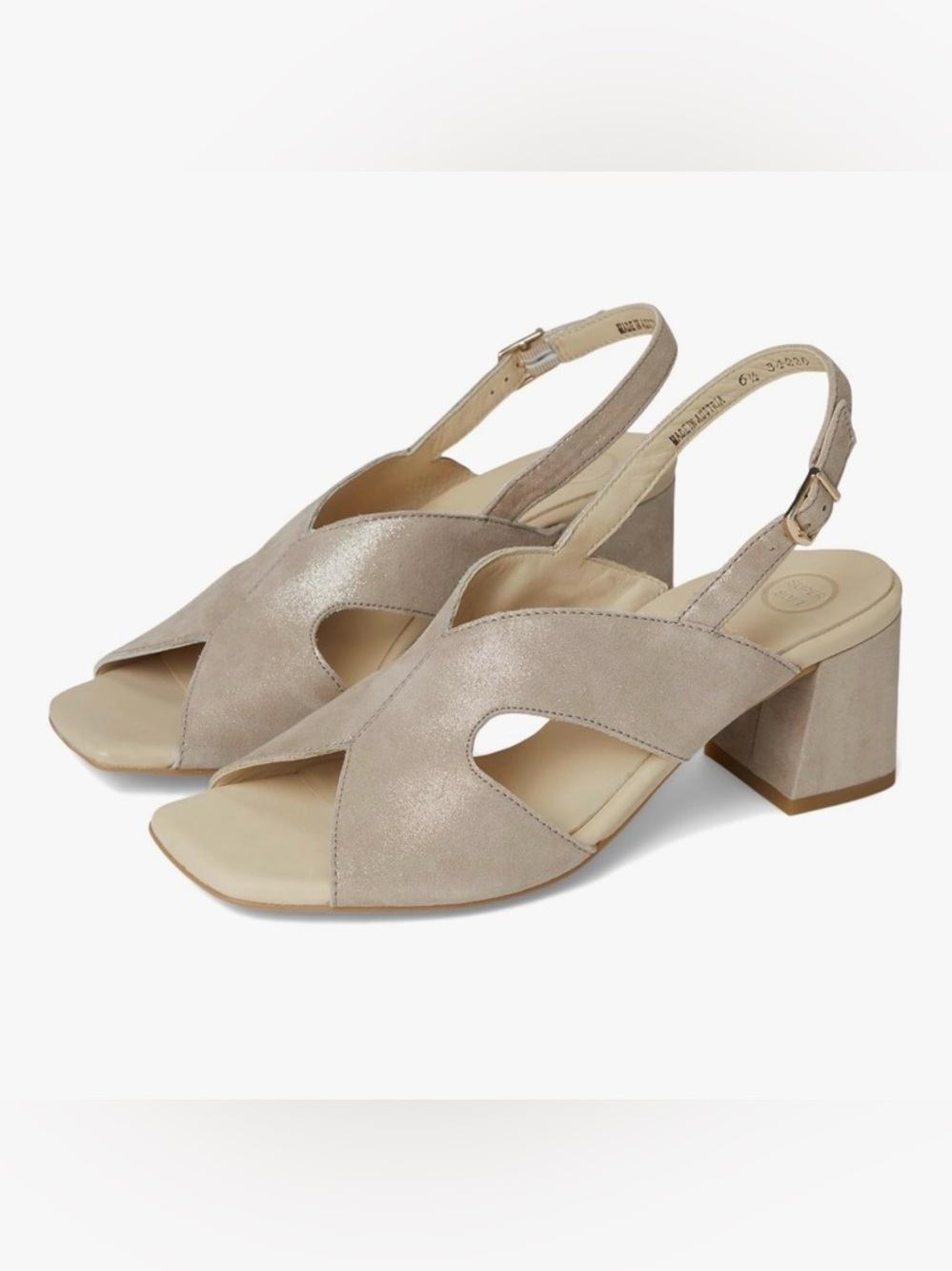 Paul Green Shimmery Stone Cutout Slingback Block Heels